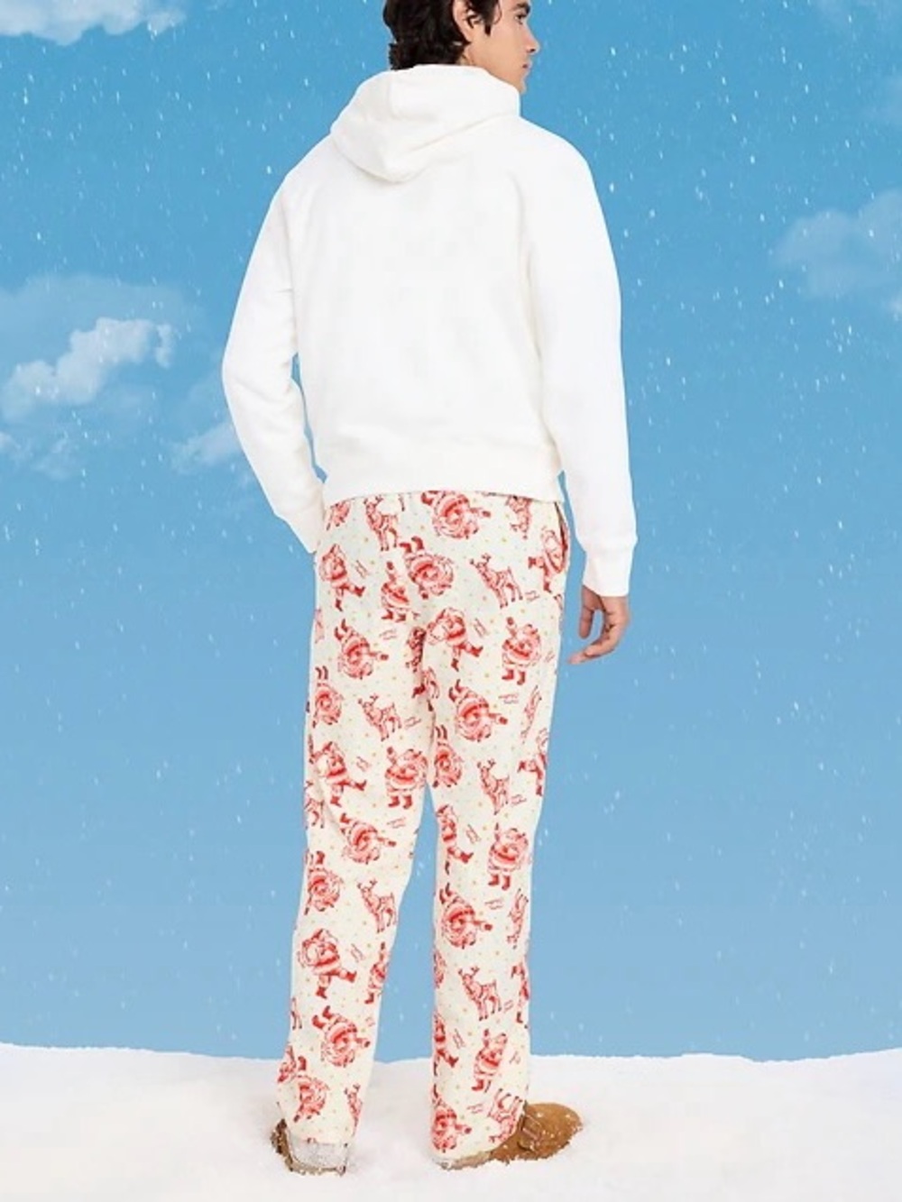 NWT Old Navy Men's Holiday Santa Reindeer Flannel Pajama Pants - Small